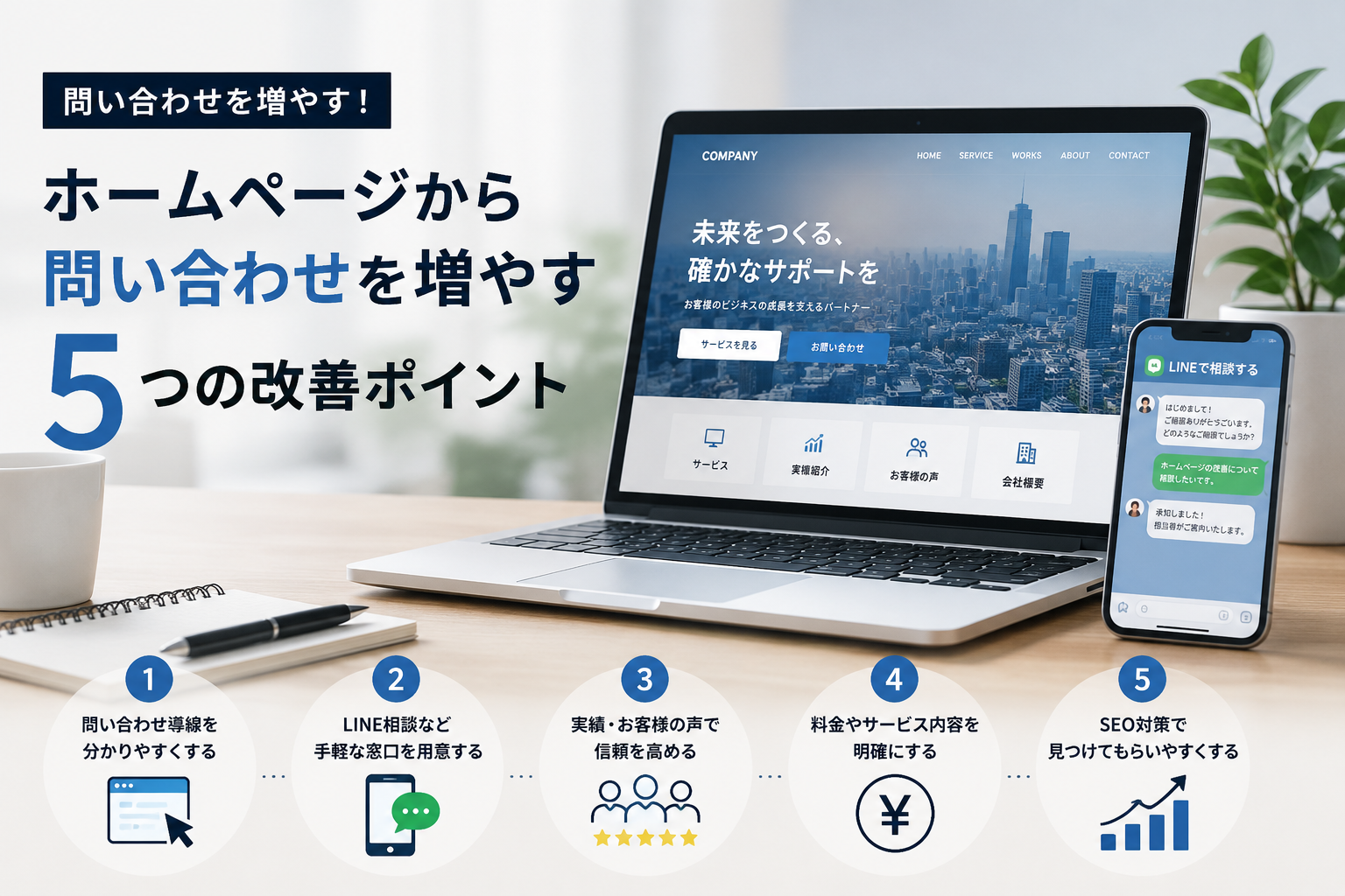 ホームページ改善のヘッダー画像